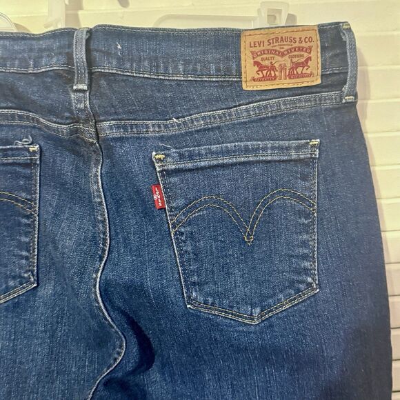Levi’s 505 Straight Jeans Womens Mid Rise Blue Stone Wash Heavy Denim Size 12S - Picture 3 of 9